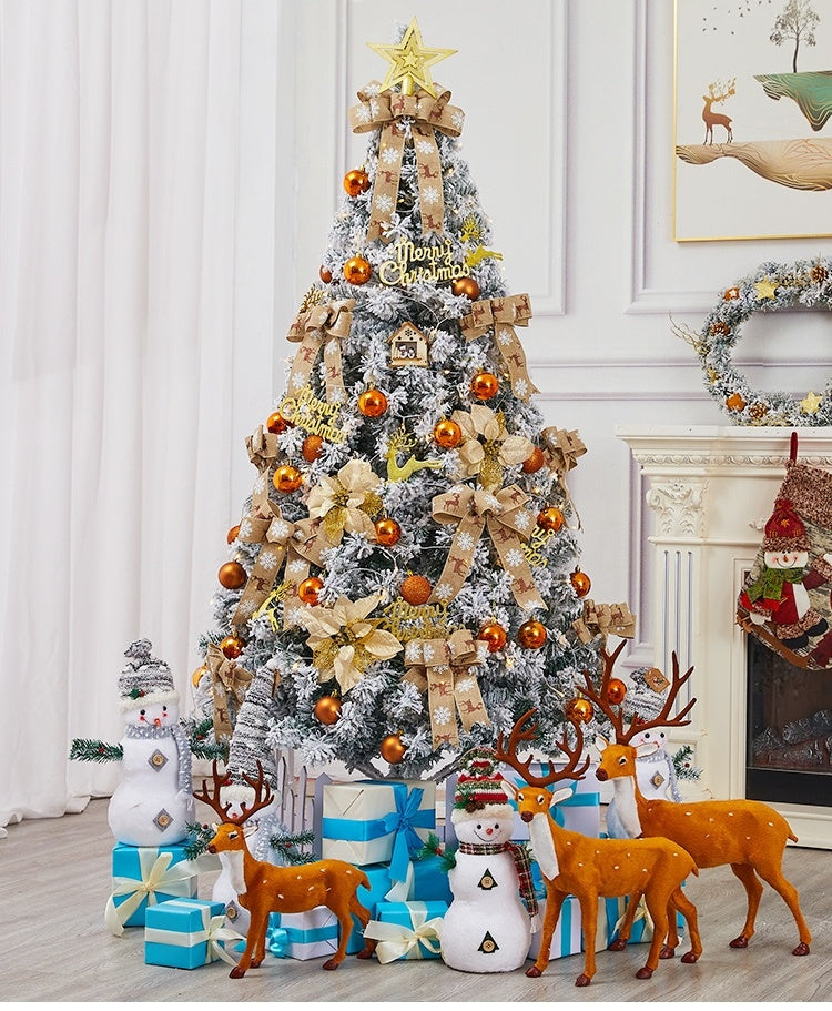 Christmas Tree Full Xmas Tree Perfect For Indoor And Outdoor Holiday Decoration Package With Solid Metal Legs Yellow,