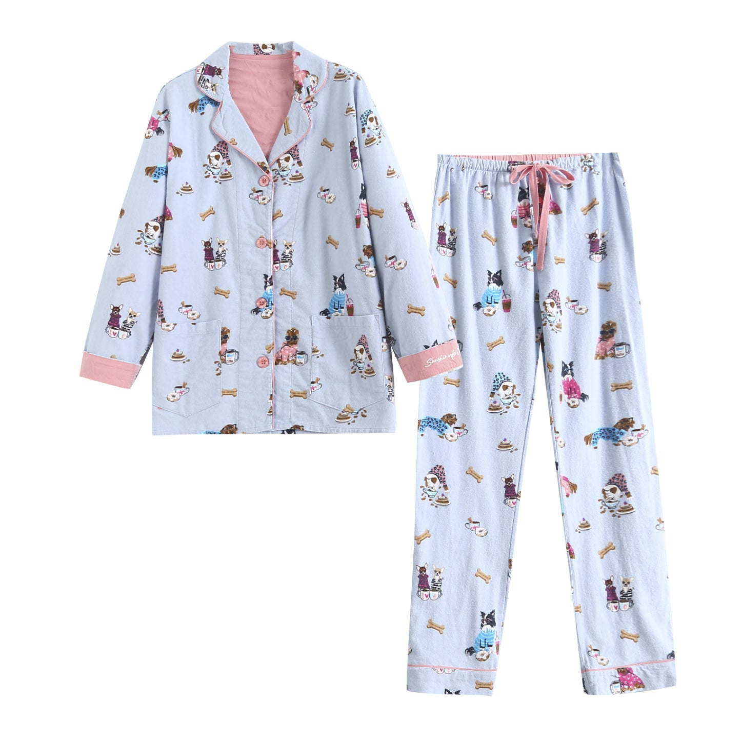 Women's Chic Cotton Brushed Pajamas Homewear