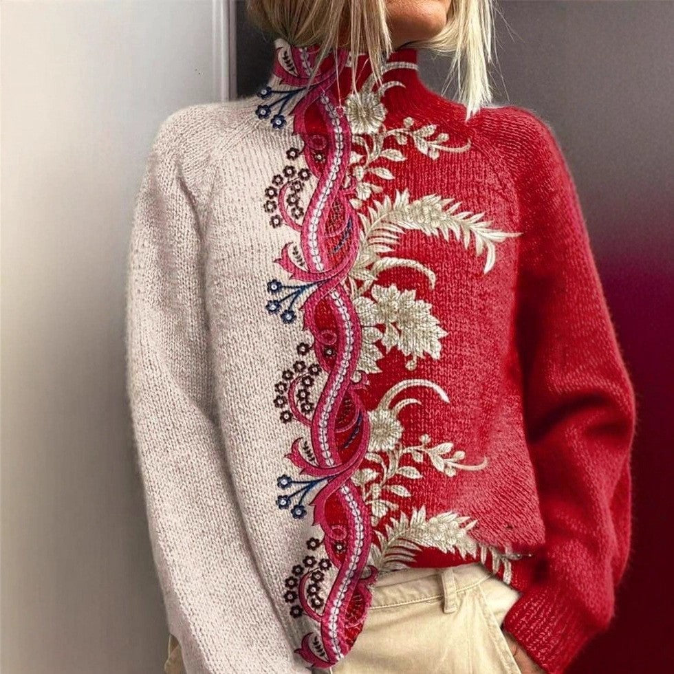 Women's 3D Digital Printing Fresh Cloak Coat Sweater Pullover