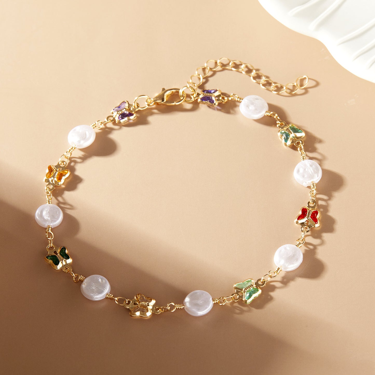 Fashion Butterfly Pearl Bracelet Anklet