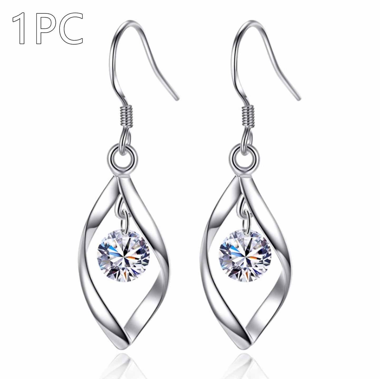 Zircon Reduction Silver Earrings