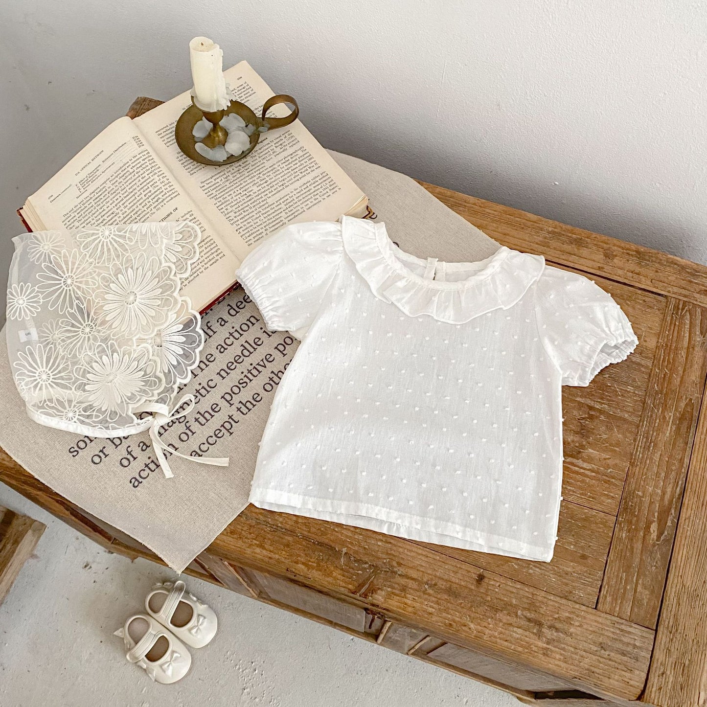 Lace Collar Western Style Cute Fashionable Doll Short Sleeve Top