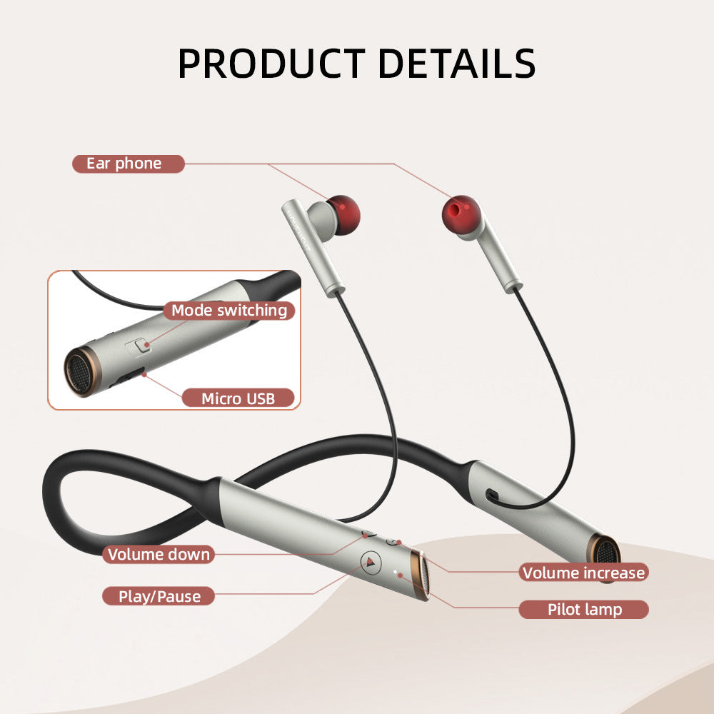 Simple Neck Hanging Headphones With Bluetooth Auxiliary Hearing
