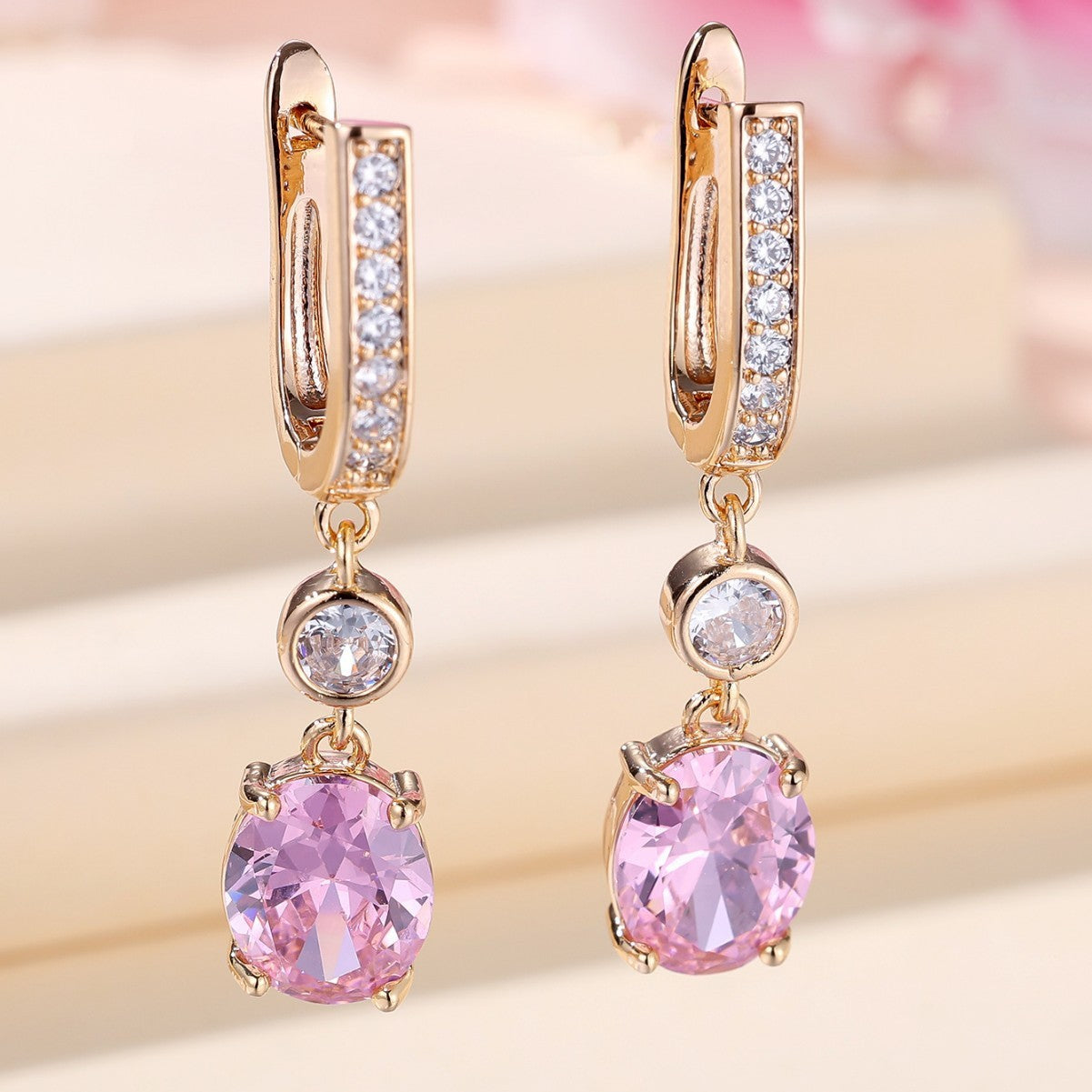 Micro Inlaid White Diamond Zircon Earrings Super Bright Simple Fashion Women