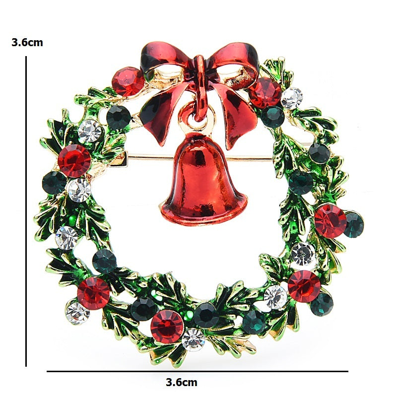 Christmas bell brooch