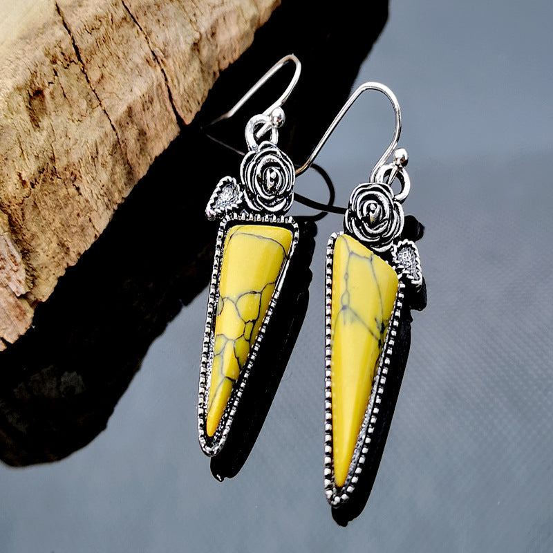 925 Vintage Thai Silver Rose Earrings