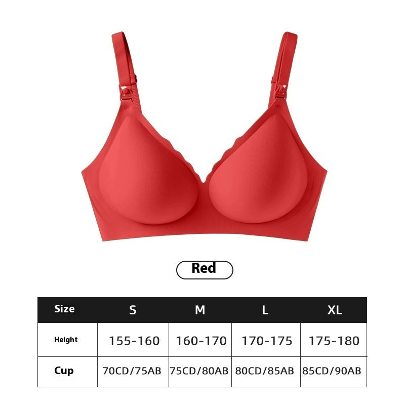 Jelly Glue Soft Support Thin Wireless One-piece Fixed Cup Nursing Underwear