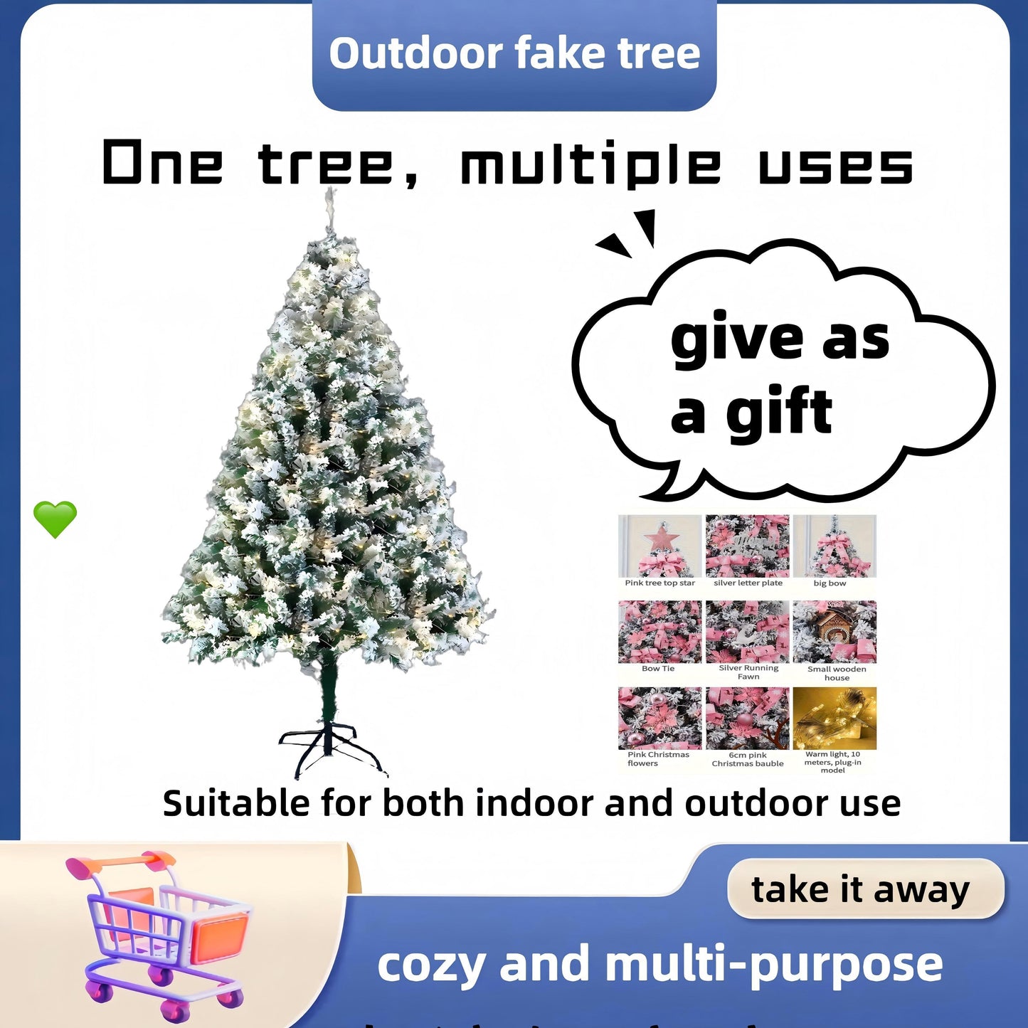 One 180cm Christmas Tree With Red Accessories, On Off-season Promotion. Don't Miss Out.