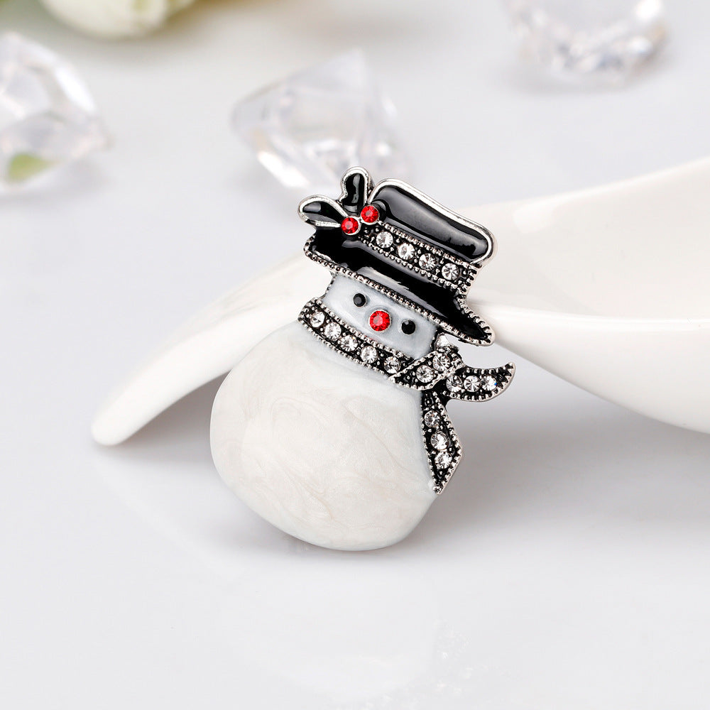 Christmas snowman brooch