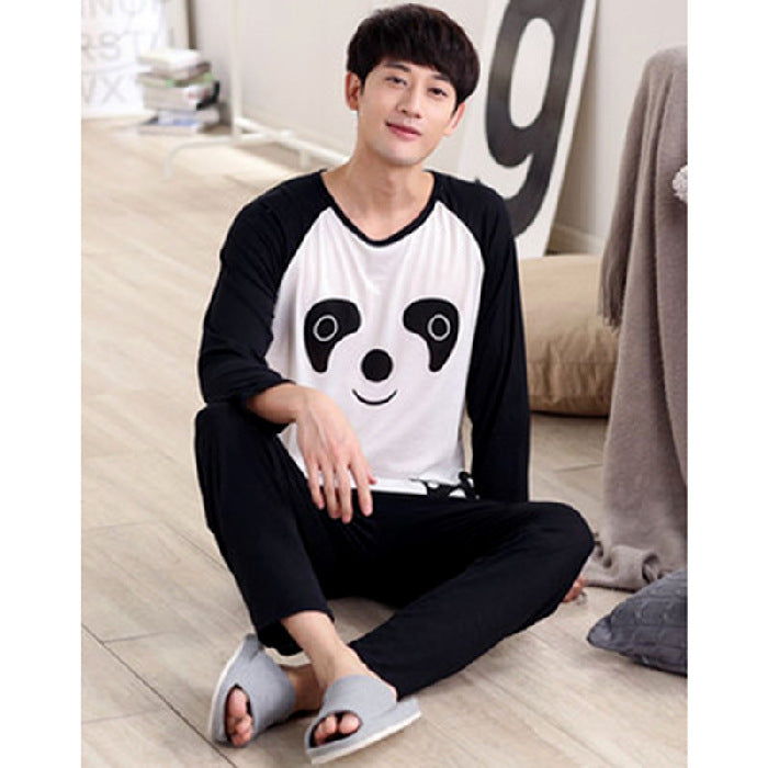 Loose Casual Long Sleeves Trousers Men's Pajamas Homewear