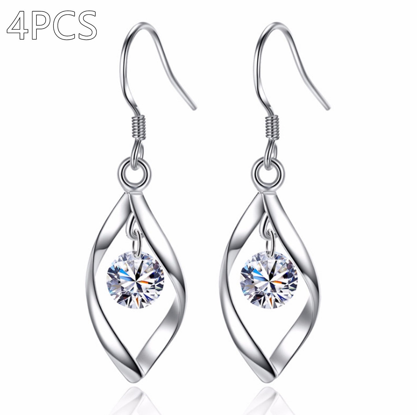 Zircon Reduction Silver Earrings