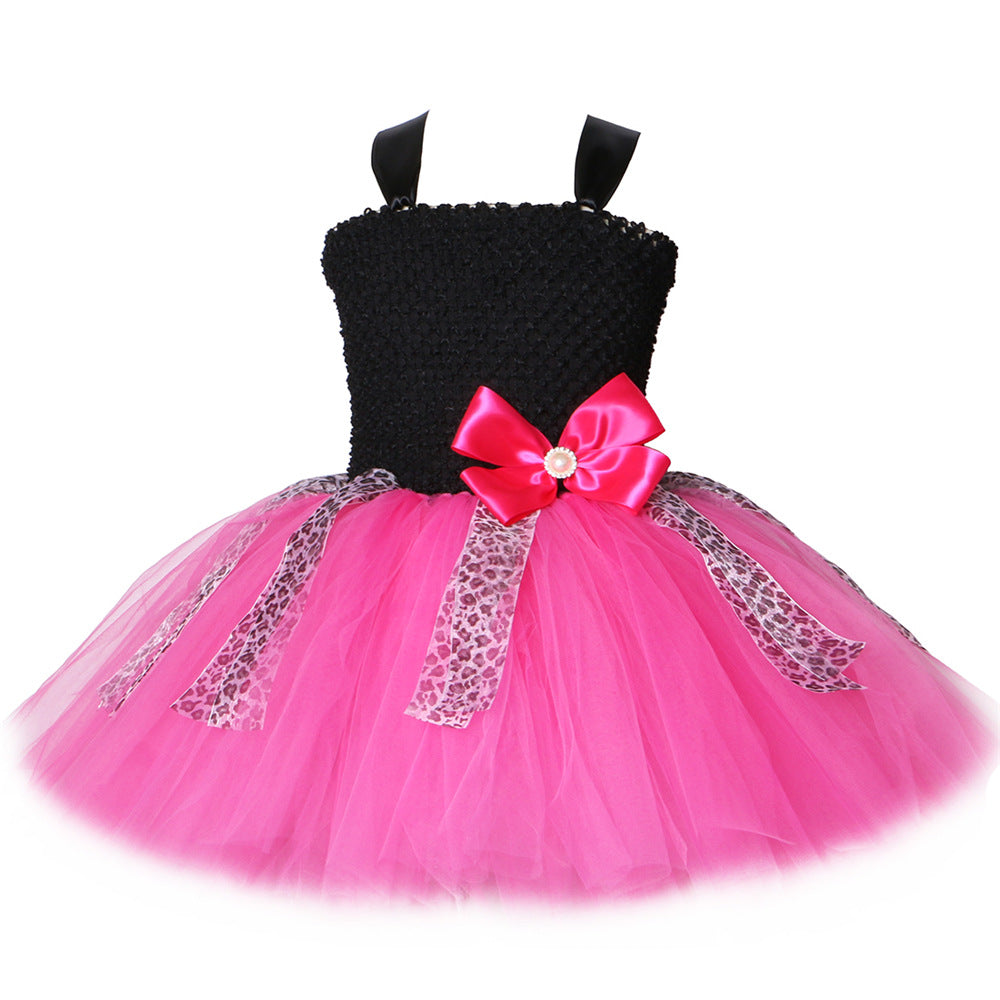 Girls' Handmade Mesh Princess Dress Suit