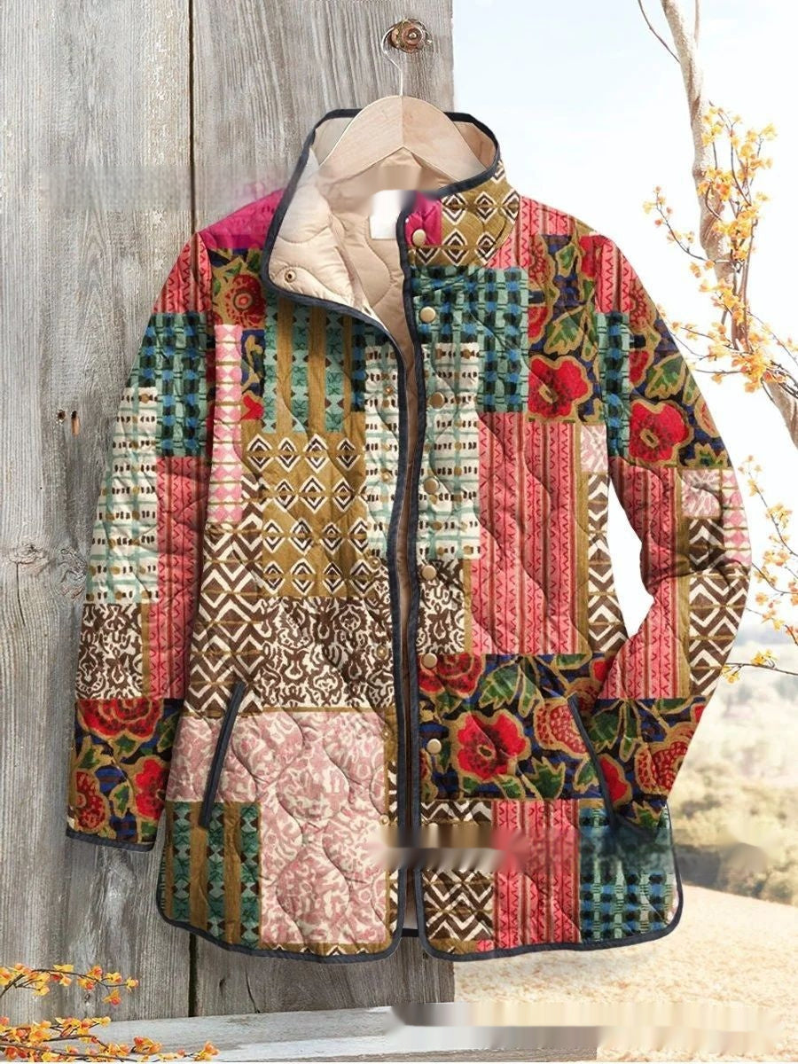 Autumn And Winter Button Pocket Cotton-padded Coat