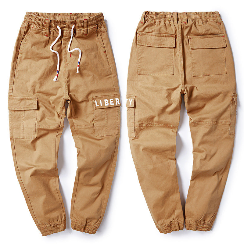 Four seasons elastic elastic elastic waist corset pants for men