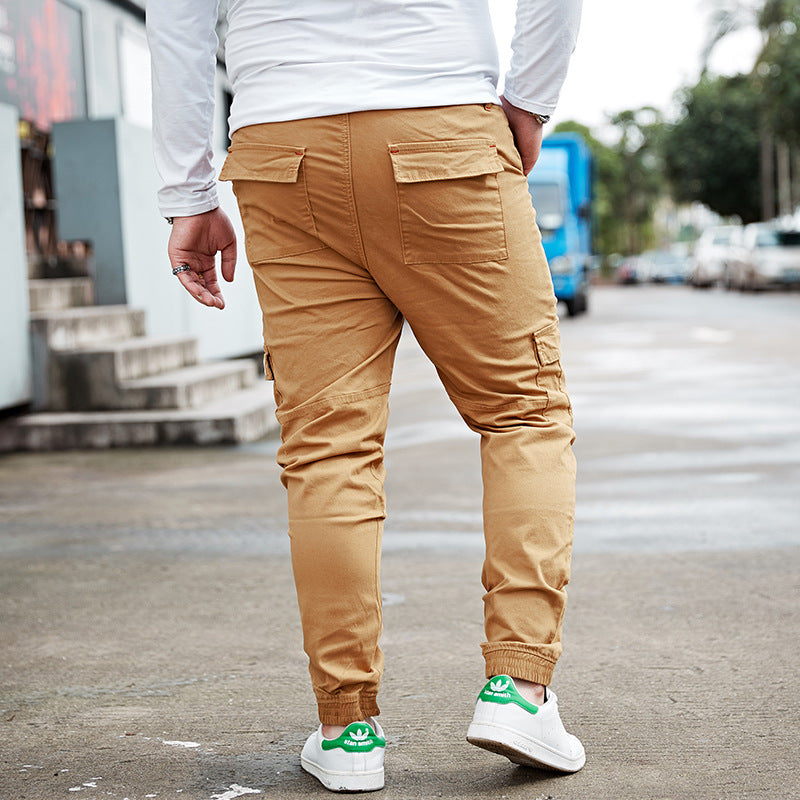 Four seasons elastic elastic elastic waist corset pants for men