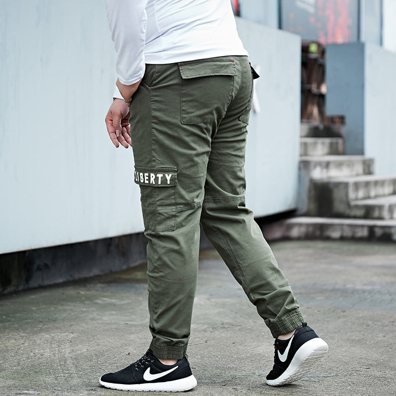 Four seasons elastic elastic elastic waist corset pants for men