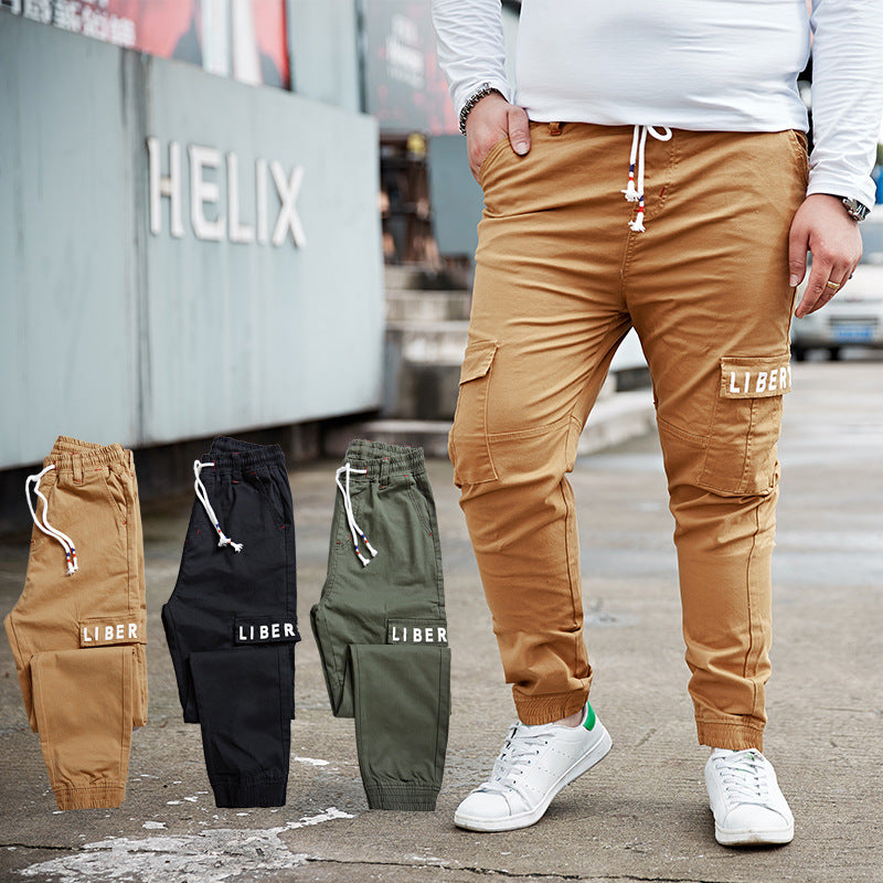 Four seasons elastic elastic elastic waist corset pants for men