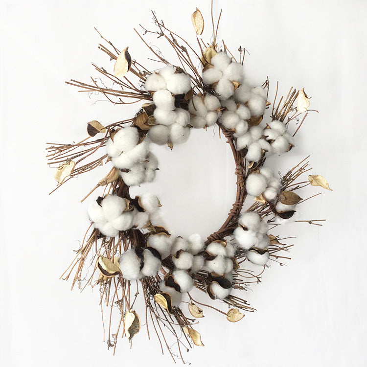 Cotton twig Christmas wreath