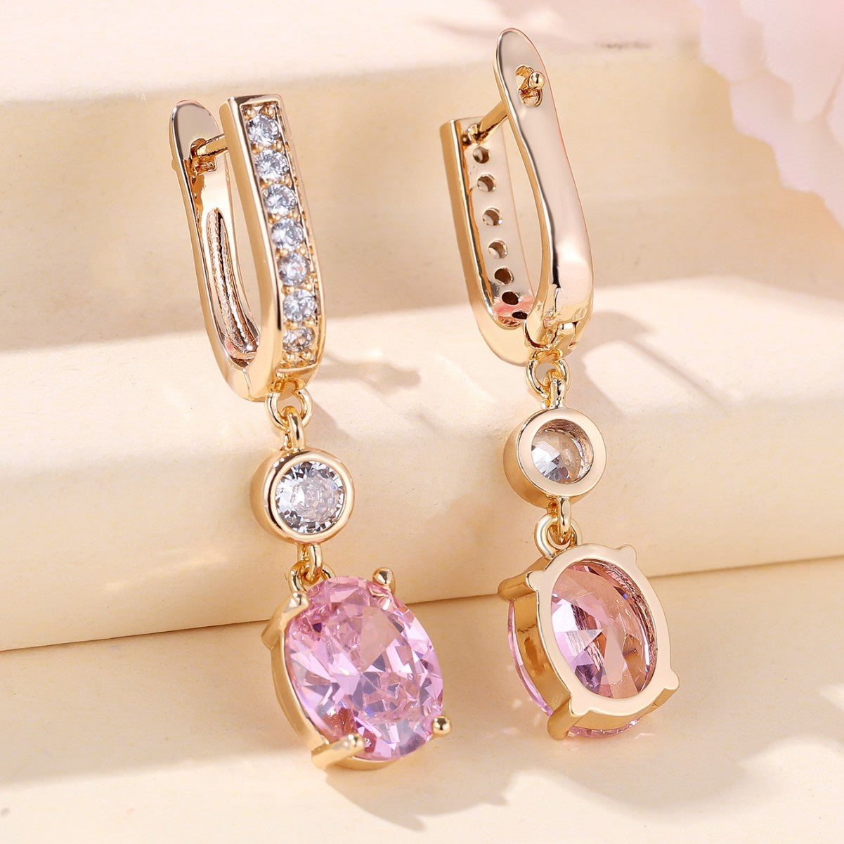 Micro Inlaid White Diamond Zircon Earrings Super Bright Simple Fashion Women