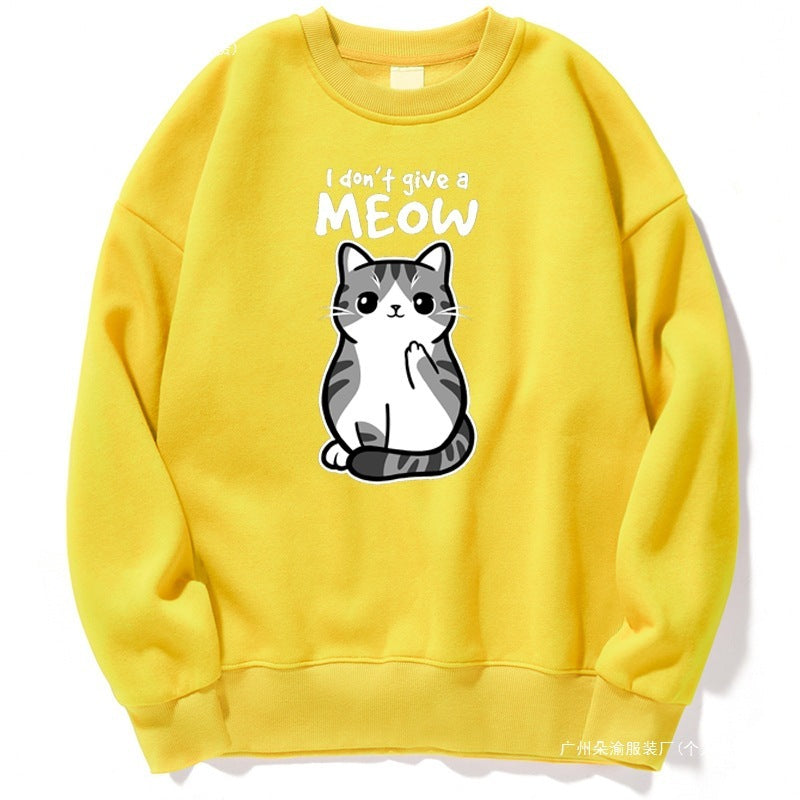 Cartoon Kitten Pattern Sweater European Size