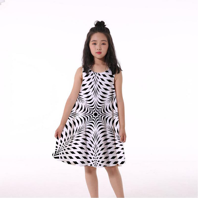 3D Rainbow Print Girls' Dress Nightdress