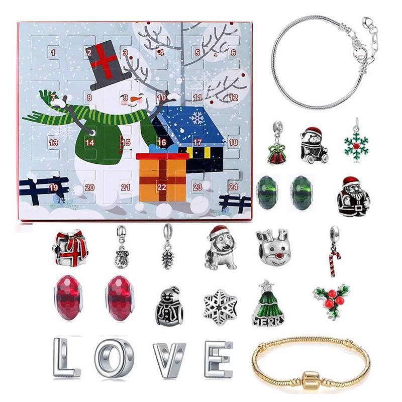 Christmas Jewelry Calendar Gift Box Set Diy Beaded Blind Box Bracelet