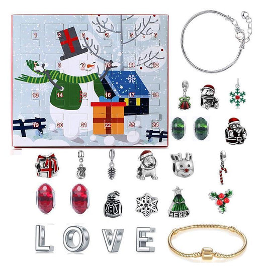 Christmas Jewelry Calendar Gift Box Set Diy Beaded Blind Box Bracelet