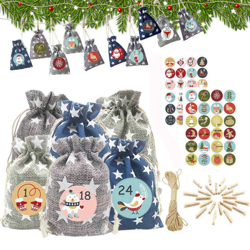 Countdown Gift Hanging Calendar Christmas Bag