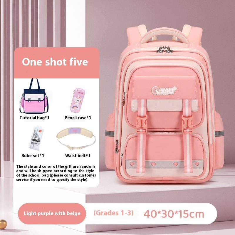 Elementary School Student Large Capacity Girl Spine-protective Backpack