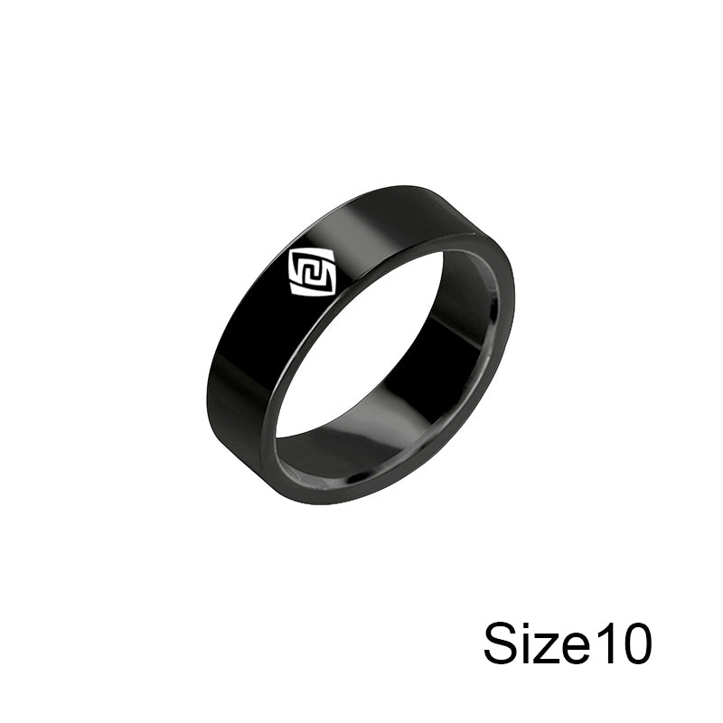 Genshin Impact Stainless Steel Ring Eye Of God Ice Fire Wind Water Grass Thunder Element Rings For Women Men