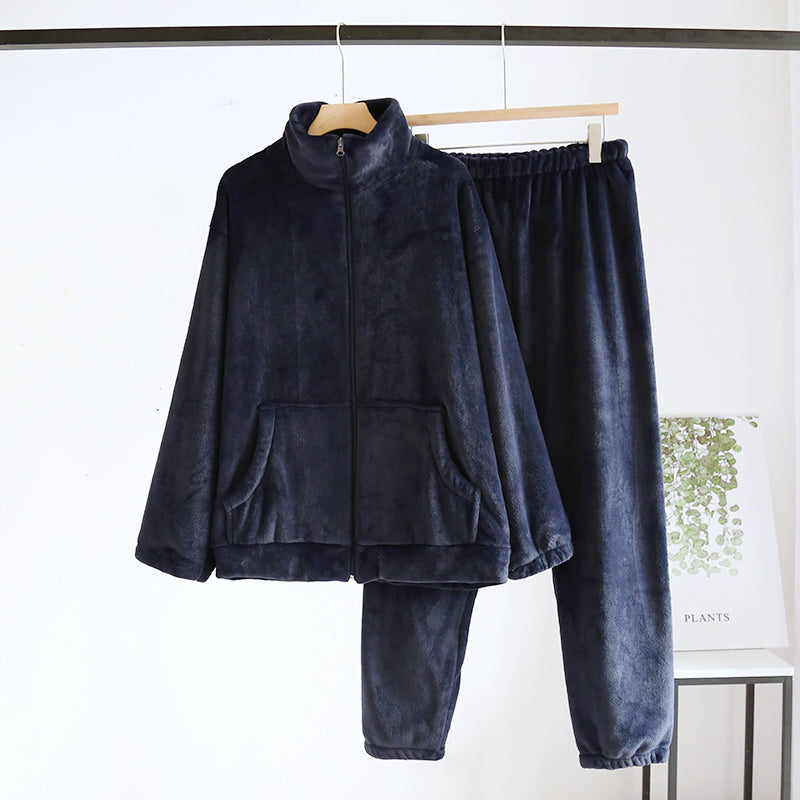 Men's And Women's Fashionable Fall And Winter Coral Velvet Padded Thickened Homewear Suit