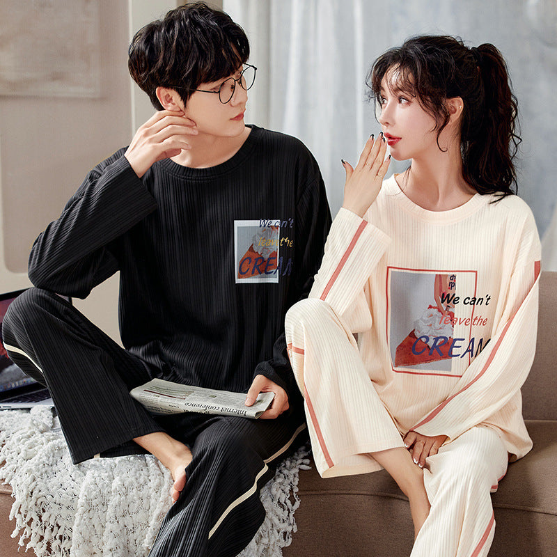 Cartoon Cute Casual Thin Couple Pajamas