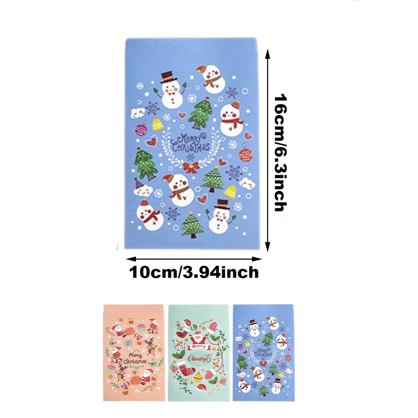 48 Pack Christmas Advent Calendar Bags Kit Envelope Shape Paper Gift Bags With Advent Numbers Stickers Clips And Rope Santa Claus Snowman Pattern Goodie Candy Treat Bags For Xmas Party Tree Decoration