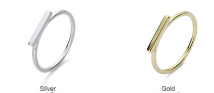 Pure 925 Silver Rings For Women Geometric Stick Simple Ring Office Simple Design Trendy Jewelry Party Gift Accessory