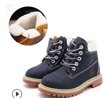 Small Yellow Leather Shoes Children's Large Size Martin Boots