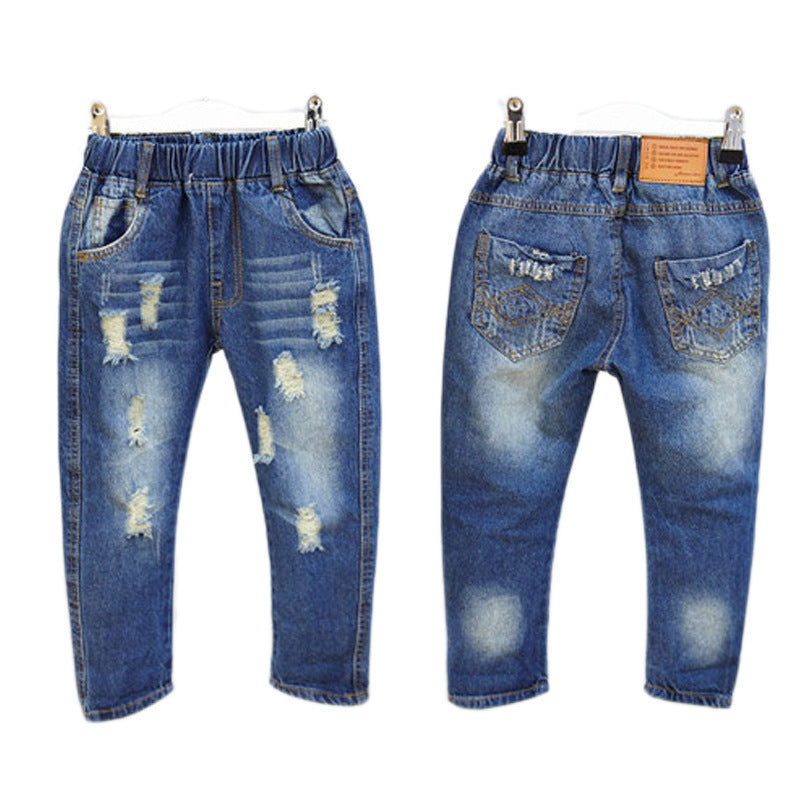 Children Children's Casual Loose Hole Jeans