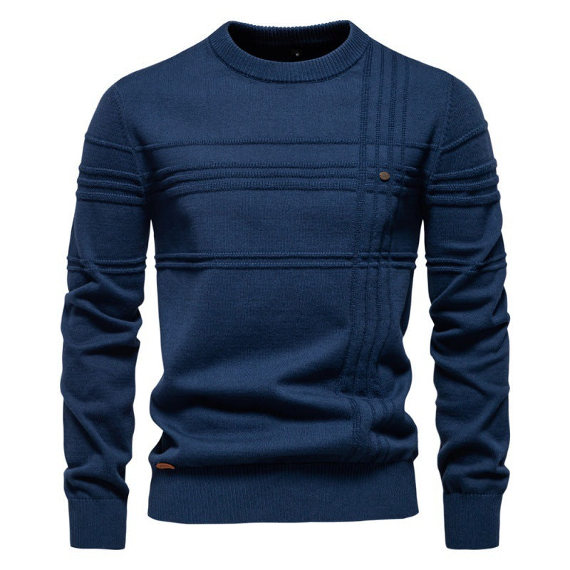 European Size Men's Round Neck Pullover