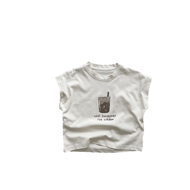 Children's Printed Vest Summer New Men's And Women's Cotton Sleeveless Top
