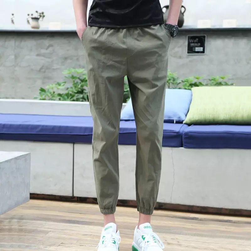 Loose Trendy Summer Ice Silk Casual Pants Men