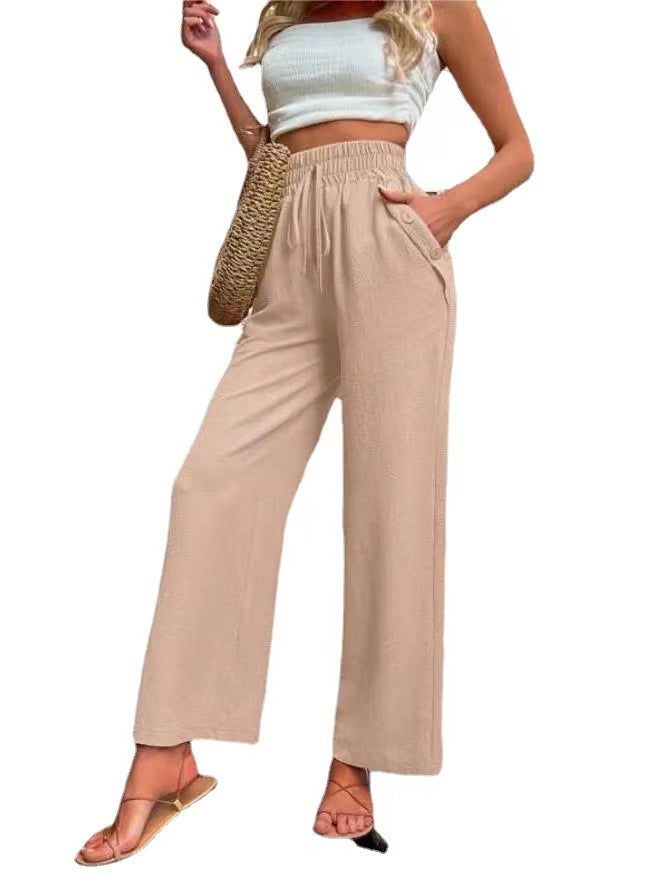 Casual Elastic High Waist Loose Trousers