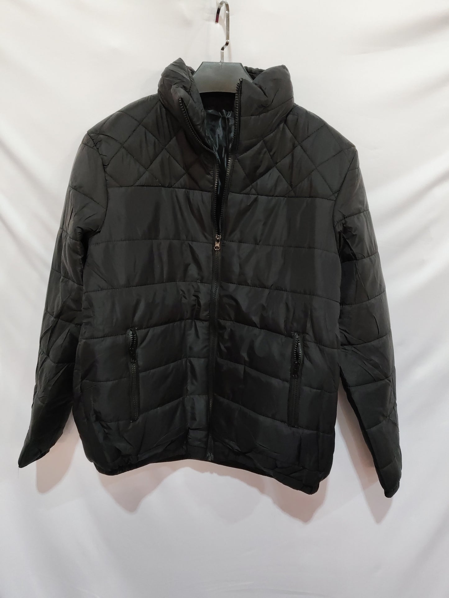 Men's Coat Winter Solid Color Stand Collar Jacket Fashion Rhombus Sewing Design Coat Casual Business Clothing