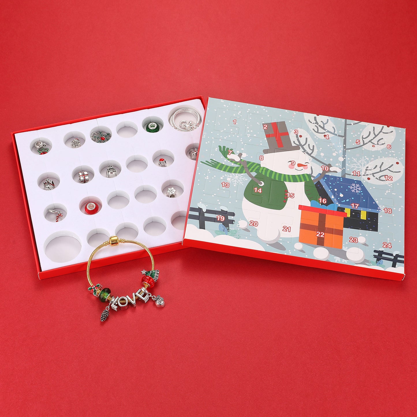 Christmas Jewelry Calendar Gift Box Set Diy Beaded Blind Box Bracelet
