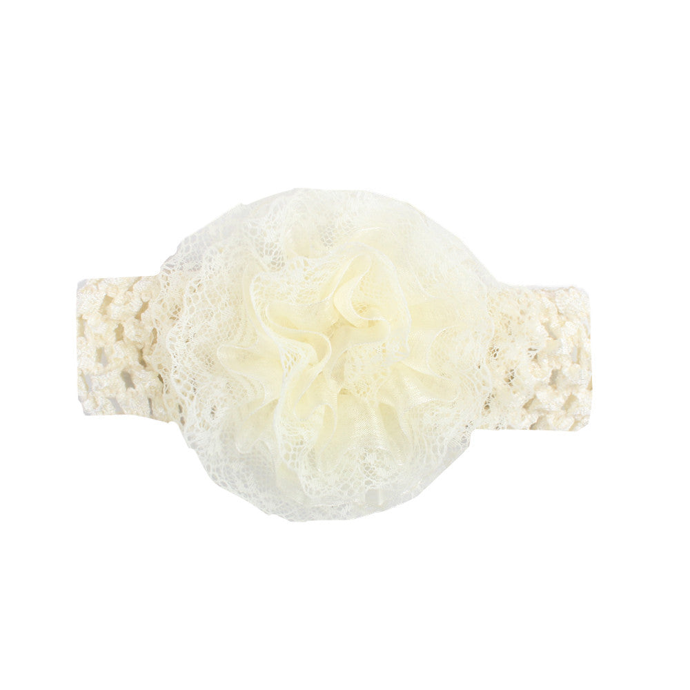 Baby Hair Band Chiffon Flower Lace Elastic Children Hair Band
