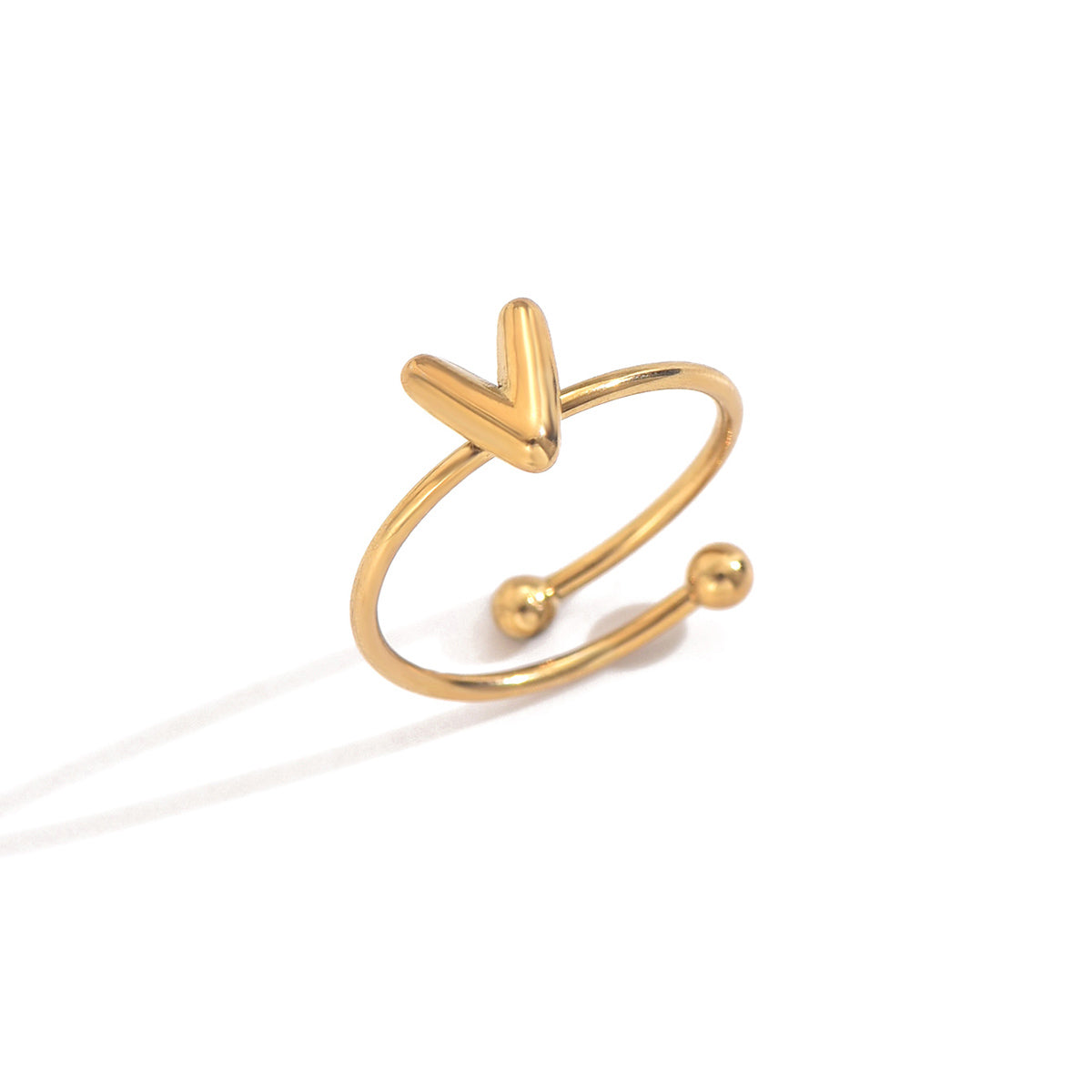 Lxalry 18K Gold Plated Stainless Steel Initial Ring For Women - Adjustable Minimalist Letter A-Z Rings, Personalized Gift Jewelry, Waterproof, Hypoallergenic, Tarnish-Free, Trendy Custom Statement Rin