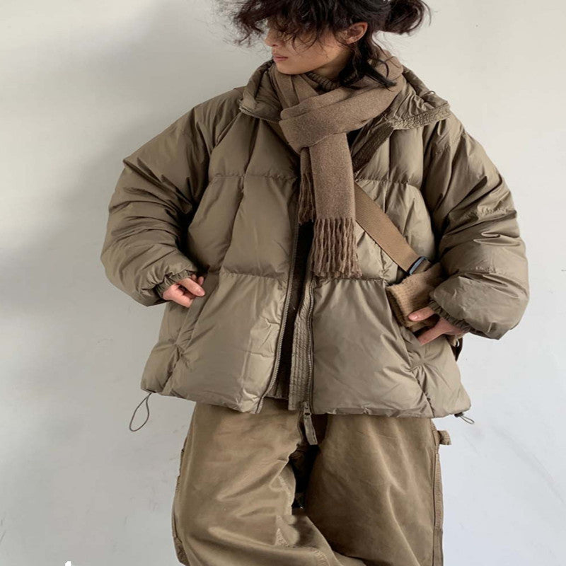 Japanese-style Retro Basic Style Workwear Down Jacket Boys And Girls Bread Coat