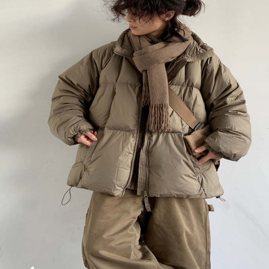 Japanese-style Retro Basic Style Workwear Down Jacket Boys And Girls Bread Coat