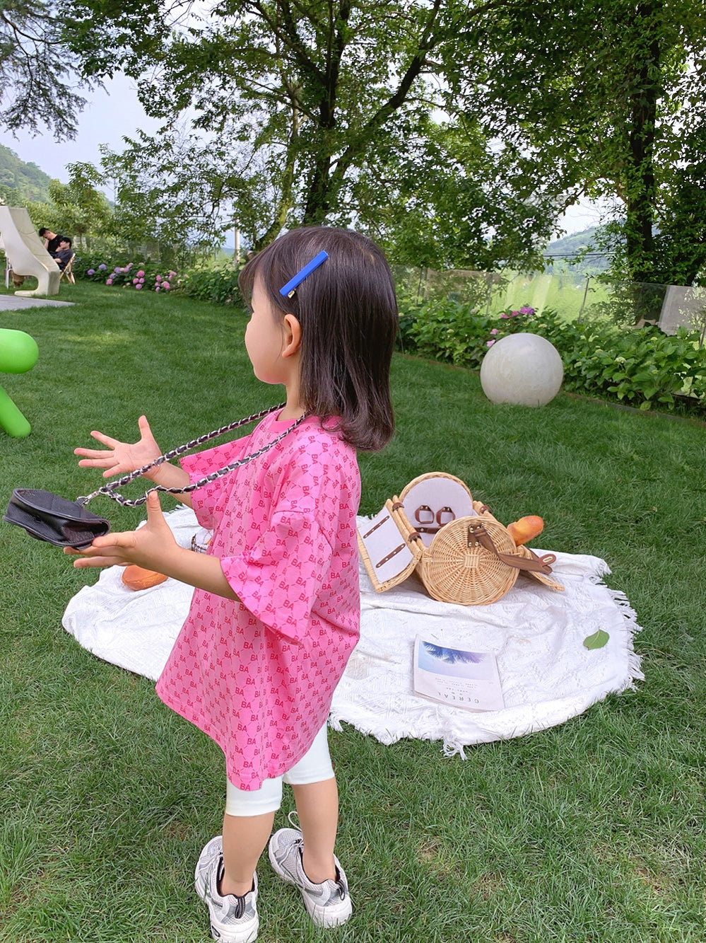 Girls Suit Summer Short Sleeve T-shirt Net Red Childrens Baby