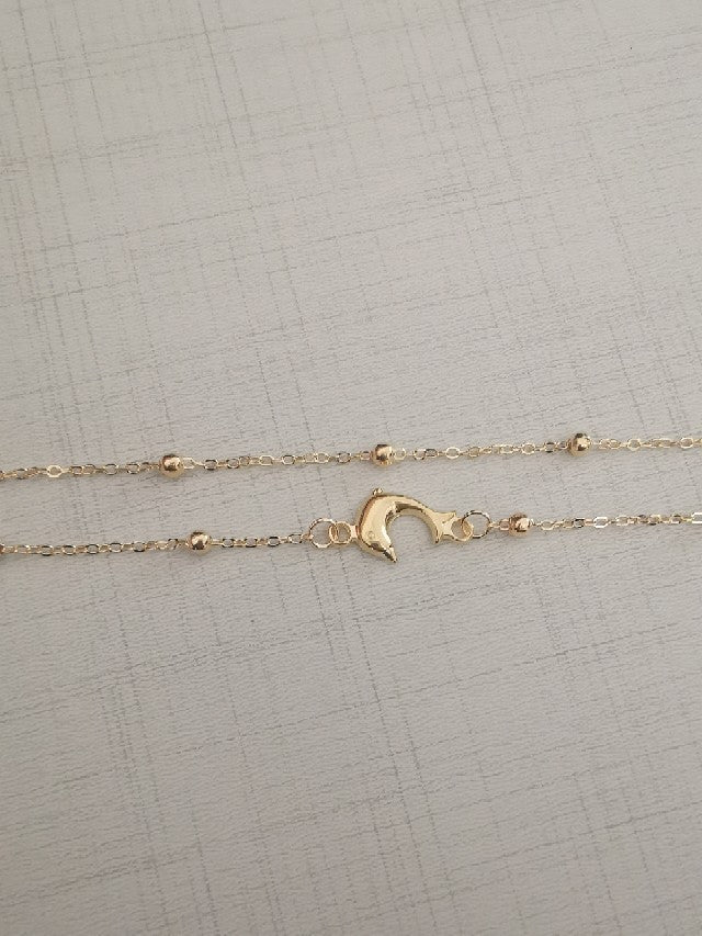 Silver Bead Anklet Fashion Double-layer Beach Footwear