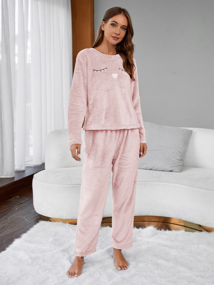 Ladies Cute Flannel Homewear Warmer Set