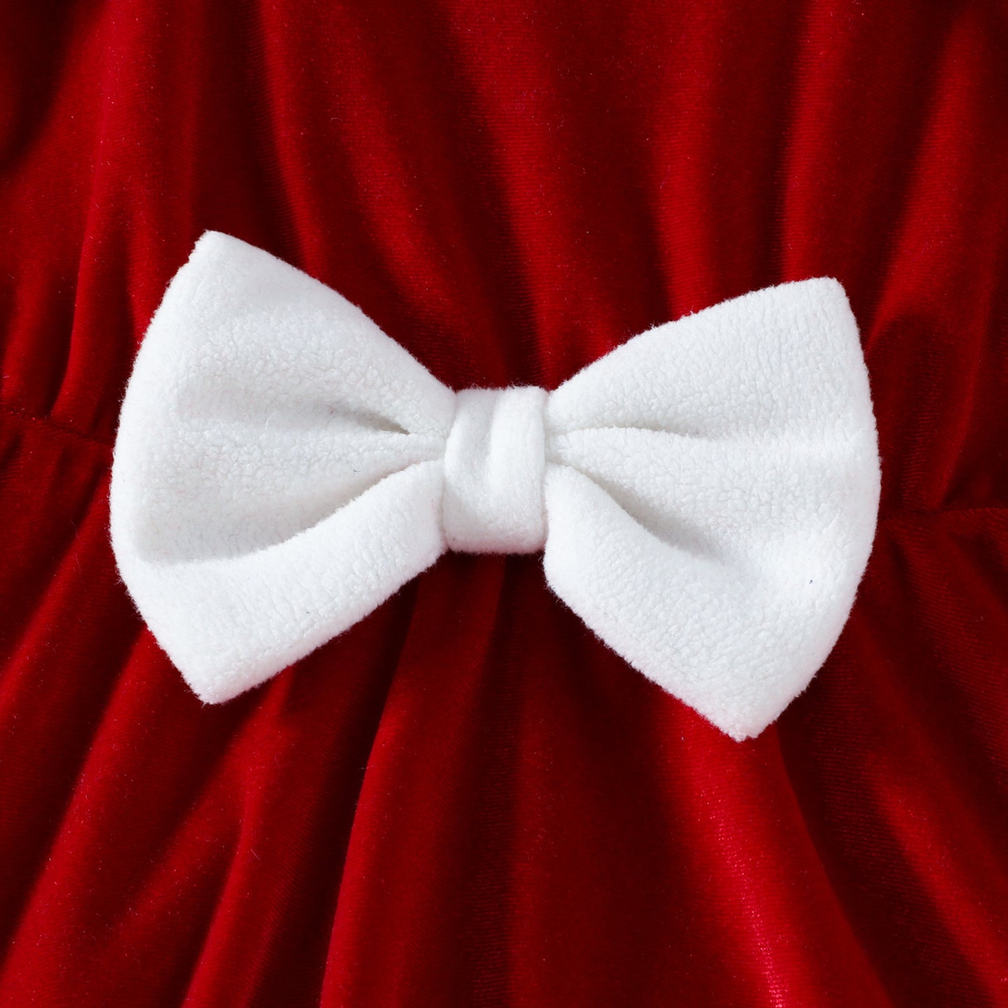 Christmas Cute Solid Color Cloak Bow Dress